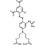 CAS 登录号：93859-26-8， ({3-乙酰氨基-4-[(2-氯-4,6-二硝基苯基)偶氮]苯基}亚氨基)二-2,1-乙二基二乙酸酯