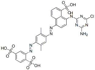 CAS#: 93892-90-1， 2-[[4-[[4-[(4-Amino-6-Chloro-1,3,5-Triazin-2-Yl)Amino]-5-Sulpho-1-Naphthyl]Azo]-2,5-Dimethylphenyl]Azo]Benzene-1,4-Disulphonic Acid
