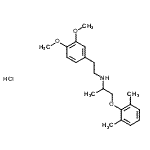 CAS 登录号：93933-71-2， N-[2-(3,4-二甲氧基苯基)乙基]-1-(2,6-二甲基苯氧基)-2-丙胺盐酸盐(1:1)