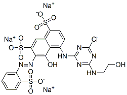 CAS#: 93940-67-1， Trisodium 4-[[4-Chloro-6-[(2-Hydroxyethyl)Amino]-1,3,5-Triazin-2-Yl]Amino]-5-Hydroxy-6-[(2-Sulphonatophenyl)Azo]Naphthalene-1,7-Disulphonate