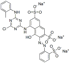 CAS#: 93941-05-0， Trisodium 5-[[4-Chloro-6-[(O-Tolyl)Amino]-1,3,5-Triazin-2-Yl]Amino]-4-Hydroxy-3-[(2-Sulphonatophenyl)Azo]Naphthalene-2,7-Disulphonate