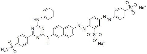 CAS#: 93982-55-9， Disodium 2-[[6-[[6-Anilino-4-[4-Sulphamoylphenyl]-1,3,5-Triazin-2-Yl]Amino]-2-Naphthyl]Azo]-5-[(4-Sulphonatophenyl)Azo]Benzenesulphonate
