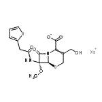 CAS 登录号：94089-00-6， 钠(6S,7R)-3-(羟基甲基)-7-甲氧基-8-氧代-7-[(2-噻吩基乙酰基)氨基]-5-硫杂-1-氮杂双环[4.2.0]辛-2-烯-2-羧酸酯