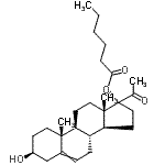 CAS#: 94201-44-2， [(3S,8R,9S,10R,13S,14S,17R)-17-acetyl-3-hydroxy-10,13-dimethyl-1,2,3,4,7,8,9,11,12,14,15,16-dodecahydrocyclopenta[a]phenanthren-17-yl] hexanoate