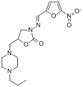 CAS#: 94374-28-4， 3-((5-Nitro-2-furfurylidene)amino)-5-(4-propyl-1-piperazinylmethyl)-2-oxazolidinone