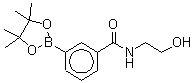 structure of CAS# 943911-66-8, N-[2-Hydroxyethyl]benzamide-3-boronic acid, pinacol ester;N-[2-hydroxyethyl]benzamide-3-boronic acid, pinacol ester