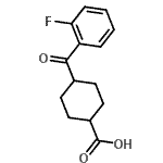 structure of CAS# 945313-25-7, 4-(2-Fluorobenzoyl)cyclohexanecarboxylic acid;4-[(2-fluorophenyl)carbonyl]cyclohexanecarboxylic acid