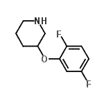 structure of CAS# 946726-18-7, 3-(2,5-Difluorophenoxy)piperidine;3-(2,5-Difluorophenoxy)piperidine;MFCD08687569