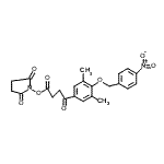 structure of CAS# 948995-62-8, 1-[(4-{3,5-Dimethyl-4-[(4-nitrobenzyl)oxy]phenyl}-4-oxobutanoyl)oxy]-2,5-pyrrolidinedione;Succinimi<wbr>dyl 4-[3,<wbr>5-Dimethy<wbr>l-4-(4-ni<wbr>trobenzyl<wbr>oxy)pheny<wbr>l]-4-oxob<wbr>utyrate