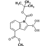 CAS#: 953411-03-5， [4-(Methoxycarbonyl)-1-{[(2-methyl-2-propanyl)oxy]carbonyl}-1H-indol-2-yl]boronic acid
