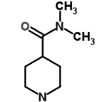 structure of CAS# 95389-83-6, N,N-Dimethyl-4-piperidinecarboxamide;4-piperidinecarboxamide, N,N-dimethyl-;MFCD03372521;NSC35515