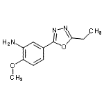 structure of CAS# 954326-01-3, 5-(5-Ethyl-1,3,4-oxadiazol-2-yl)-2-methoxyaniline;5-(5-Ethyl-[1,3,4]oxadiazol-2-yl)-2-methoxy-phenylamine;5-(5-ethyl-1,3,4-oxadiazol-2-yl)-2-methoxyaniline;MFCD09864539