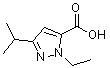 structure of CAS# 956397-13-0, 1-Ethyl-3-isopropyl-1H-pyrazole-5-carboxylic acid;1-ethyl-3-(methylethyl)pyrazole-5-carboxylic acid;1-Ethyl-3-(Propan-2-Yl)-1H-Pyrazole-5-Carboxylic Acid;2-Ethyl-3H-imidazole-4-carboxylic acid