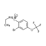 structure of CAS# 957062-74-7, 2-Bromo-N-ethyl-4-(trifluoromethoxy)benzenesulfonamide;2-Bromo-N-ethyl-4-(trifluoromethoxy)benzenesulfonamide;2-Bromo-N-ethyl-4-(trifluoromethoxy)benzenesulphonamide;MFCD09878394