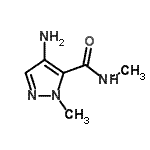 structure of CAS# 957261-73-3, 4-Amino-N,1-dimethyl-1H-pyrazole-5-carboxamide;(4-amino-1-methylpyrazol-5-yl)-N-methylcarboxamide;4-Amino-2-methyl-2H-pyrazole-3-carboxylic acid methylamide;4-Amino-2-methyl-2H-pyrazole-3-carboxylic acidmethylamide