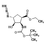 CAS#: 959745-80-3， Ethyl (1R,2R,3R,4R)-4-azido-3-hydroxy-2-({[(2-methyl-2-propanyl)oxy]carbonyl}amino)cyclopentanecarboxylate