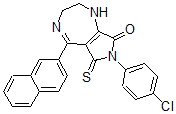 CAS#: 96935-47-6， 5-(2'-Naphthyl)-7-4-Chlorophenyl-(2,3,6,8-Tetrahydro)Pyrrolo[3,4-e][1,4]Diazepine-6-Thioxo-8-(1H,7H)One