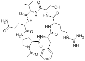 结构式 CAS# 97145-43-2, 1-乙酰基-L-脯氨酰-L-苯丙氨酰-L-精氨酰-L-丝氨酰-L-缬氨酰-L-谷氨二酰胺
