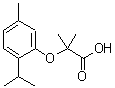 结构式 CAS# 97283-84-6, 2-(2-异丙基-5-甲基苯氧基)-2-甲基丙酸