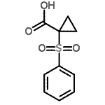structure of CAS# 97383-41-0, 1-(Phenylsulfonyl)cyclopropanecarboxylic acid;MFCD00547146;IFLab1_004539;SDCCGMLS-0065546.P001