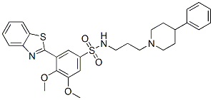 CAS#: 97467-29-3， 3-(2-Benzothiazolyl)-4,5-dimethoxy-N-(3-(4-phenylpiperidinyl)propyl)benzenesulfonamide