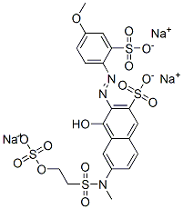 CAS#: 97692-54-1， Trisodium 4-Hydroxy-3-[(4-Methoxy-2-Sulphonatophenyl)Azo]-6-[Methyl[[2-(Sulphonatooxy)Ethyl]Sulphonyl]Amino]Naphthalene-2-Sulphonate