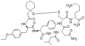 CAS#: 98612-56-7， O-Ethyl-N-((1-mercaptocyclohexyl)acetyl)-D-tyrosyl-L-phenylalanyl-L-valyl-L-asparaginyl-L-cysteinyl-L-Lysinamide cyclic (1-5)-disulfide