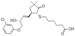 CAS#: 98677-34-0， 10,10-Dimethyl-11-deoxy-7-thia-16-meta-chlorophenoxy-17,18,19,20-tetranol-prostaglandin E1