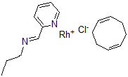 CAS#: 98716-31-5， ((1,2,5,6-Eta)-1,5-cyclooctadiene)(N-(2-pyridinylmethylene)-2-propanamine-N,N')rhodium(1+) chloride
