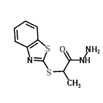 structure of CAS# 99055-98-8, 2-(1,3-Benzothiazol-2-ylsulfanyl)propanehydrazide;2-(1,3-benzothiazol-2-ylsulfanyl)propanehydrazide;2-(1,3-Benzothiazol-2-ylthio)propanohydrazide;2-benzothiazol-2-ylthiopropanohydrazide