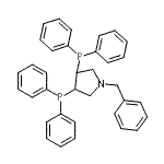 结构式 CAS# 99135-95-2, 1-苄基-3,4-二(二苯基膦基)吡咯烷