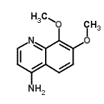 structure of CAS# 99878-77-0, 7,8-Dimethoxy-4-quinolinamine;4-Amino-7,8-dimethoxyquinoline;MFCD08063222