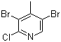 structure of CAS# 1000017-92-4, 3,5-Dibromo-2-chloro-4-methylpyridine