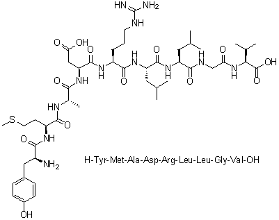 L-Tyrosyl-L-methionyl-L-alanyl-L-alpha-aspartyl-L-arginyl-L-leucyl-L-leucylglycyl-L-valine molecular structure (CAS 1000281-79-7)