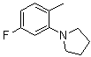 结构式 CAS# 1000339-32-1, 1-(5-氟-2-甲基苯基)吡咯烷
