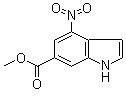 structure of CAS# 1000343-62-3, 4-Nitro-1H-indole-6-carboxylic acid methyl ester