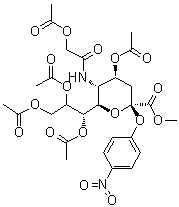 N-[2-(Acetyloxy)acetyl]-2-O-(4-nitrophenyl)-alpha-neuraminic acid methyl ester 4,7,8,9-tetraacetate molecular structure (CAS 1000890-49-2)