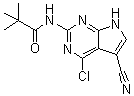 N-(4-Chloro-5-cyano-7H-pyrrolo[2,3-d]pyrimidin-2-yl)-2,2-dimethylpropanamide molecular structure (CAS 1000981-99-6)