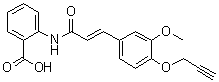 structure of CAS# 1001288-58-9, (E)-2-[[3-(3-Methoxy-4-propargyloxy)phenyl)-1-oxo-2-propenyl]amino]benzoic acid