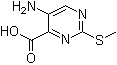 结构式 CAS# 100130-05-0, 5-氨基-2-(甲硫基)嘧啶-4-羧酸