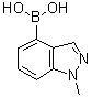 结构式 CAS# 1001907-60-3, (1-甲基-1H-吲唑-4-基)硼酸