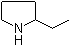 2-乙基吡咯烷分子结构 (CAS 1003-28-7)