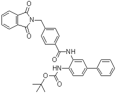 N-[3-[[4-[(1,3-Dihydro-1,3-dioxo-2H-isoindol-2-yl)methyl]benzoyl]amino][1,1'-biphenyl]-4-yl]carbamic acid 1,1-dimethylethyl ester molecular structure (CAS 1003316-11-7)