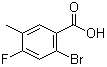 structure of CAS# 1003709-39-4, 2-Bromo-4-fluoro-5-methylbenzoic acid
