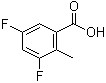 structure of CAS# 1003710-06-2, 3,5-Difluoro-2-methylbenzoic acid