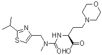 (alphaS)-alpha-[[[Methyl[[2-(1-methylethyl)-4-thiazolyl]methyl]amino]carbonyl]amino]-4-morpholinebutanoic acid molecular structure (CAS 1004316-92-0)