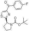 (2S)-2-[4-(4-氟苯甲酰基)-2-噻唑基]-1-吡咯烷羧酸叔丁酯分子结构 (CAS 1005342-78-8)