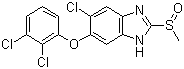 structure of CAS# 100648-13-3, Triclabendazole sulfoxide;6-Chloro-5-(2,3-dichlorophenoxy)-2-(methylsulfinyl)-1H-benzimidazole