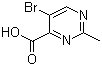 5-Bromo-2-methylpyrimidine-4-carboxylic acid molecular structure (CAS 100707-39-9)