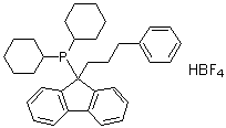 Dicyclohexyl[9-(3-phenylpropyl)-9H-fluoren-9-yl]phosphine tetrafluoroborate molecular structure (CAS 1007311-95-6)